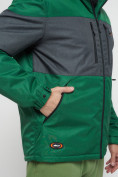 Купить Куртка спортивная мужская с капюшоном зеленого цвета 8808Z, фото 13