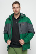 Купить Куртка спортивная мужская с капюшоном зеленого цвета 8808Z, фото 16