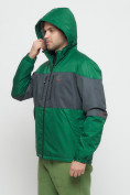 Купить Куртка спортивная мужская с капюшоном зеленого цвета 8808Z, фото 18