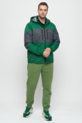 Купить Куртка спортивная мужская с капюшоном зеленого цвета 8808Z, фото 3