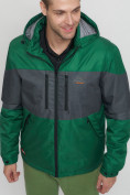 Купить Куртка спортивная мужская с капюшоном зеленого цвета 8808Z, фото 8