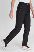 Купить Утепленные спортивные брюки женские черного цвета 88148Ch, фото 10