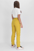 Купить Утепленные спортивные брюки женские горчичного цвета 88148G, фото 5
