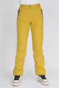 Купить Утепленные спортивные брюки женские горчичного цвета 88148G, фото 7