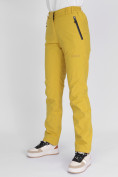 Купить Утепленные спортивные брюки женские горчичного цвета 88148G, фото 8