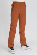 Купить Утепленные спортивные брюки женские коричневого цвета 88148K, фото 12