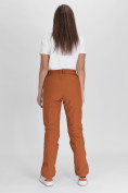 Купить Утепленные спортивные брюки женские коричневого цвета 88148K, фото 4