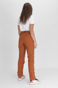 Купить Утепленные спортивные брюки женские коричневого цвета 88148K, фото 5