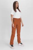 Купить Утепленные спортивные брюки женские коричневого цвета 88148K, фото 6