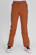 Купить Утепленные спортивные брюки женские коричневого цвета 88148K, фото 7