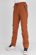 Купить Утепленные спортивные брюки женские коричневого цвета 88148K, фото 8