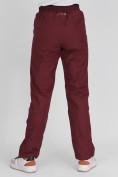 Купить Утепленные спортивные брюки женские бордового цвета 88149Bo, фото 10