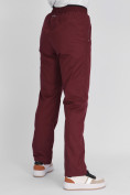 Купить Утепленные спортивные брюки женские бордового цвета 88149Bo, фото 11