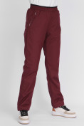 Купить Утепленные спортивные брюки женские бордового цвета 88149Bo, фото 12