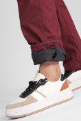 Купить Утепленные спортивные брюки женские бордового цвета 88149Bo, фото 14