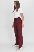 Купить Утепленные спортивные брюки женские бордового цвета 88149Bo, фото 2