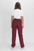 Купить Утепленные спортивные брюки женские бордового цвета 88149Bo, фото 4