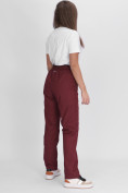 Купить Утепленные спортивные брюки женские бордового цвета 88149Bo, фото 5