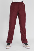 Купить Утепленные спортивные брюки женские бордового цвета 88149Bo, фото 7