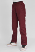 Купить Утепленные спортивные брюки женские бордового цвета 88149Bo, фото 8