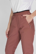 Купить Утепленные спортивные брюки женские коричневого цвета 88149K, фото 15