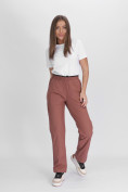Купить Утепленные спортивные брюки женские коричневого цвета 88149K, фото 16
