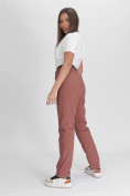Купить Утепленные спортивные брюки женские коричневого цвета 88149K, фото 18