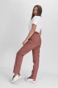 Купить Утепленные спортивные брюки женские коричневого цвета 88149K, фото 19