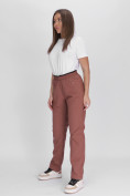 Купить Утепленные спортивные брюки женские коричневого цвета 88149K, фото 2