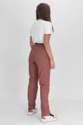 Купить Утепленные спортивные брюки женские коричневого цвета 88149K, фото 5