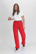 Купить Утепленные спортивные брюки женские красного цвета 88149Kr, фото 17