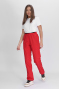 Купить Утепленные спортивные брюки женские красного цвета 88149Kr, фото 18