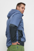Купить Куртка спортивная мужская с капюшоном синего цвета 8815S, фото 14
