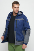 Купить Куртка спортивная мужская с капюшоном темно-синего цвета 8815TS, фото 17
