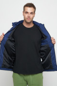 Купить Куртка спортивная мужская с капюшоном темно-синего цвета 8815TS, фото 19