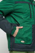 Купить Куртка спортивная мужская с капюшоном зеленого цвета 8815Z, фото 12