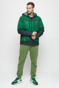 Купить Куртка спортивная мужская с капюшоном зеленого цвета 8815Z, фото 3