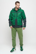 Купить Куртка спортивная мужская с капюшоном зеленого цвета 8815Z, фото 4