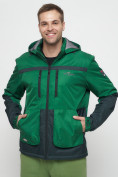 Купить Куртка спортивная мужская с капюшоном зеленого цвета 8815Z, фото 7