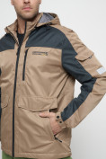 Купить Куртка спортивная мужская с капюшоном бежевого цвета 8816B, фото 13
