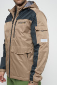 Купить Куртка спортивная мужская с капюшоном бежевого цвета 8816B, фото 15