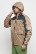 Купить Куртка спортивная мужская с капюшоном бежевого цвета 8816B, фото 22