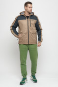 Купить Куртка спортивная мужская с капюшоном бежевого цвета 8816B, фото 4