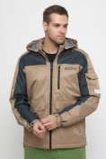 Купить Куртка спортивная мужская с капюшоном бежевого цвета 8816B, фото 7