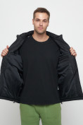 Купить Куртка спортивная мужская с капюшоном черного цвета 8816Ch, фото 19