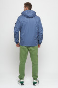 Купить Куртка спортивная мужская с капюшоном синего цвета 8816S, фото 4