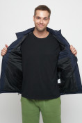 Купить Куртка спортивная мужская с капюшоном темно-синего цвета 8816TS, фото 18