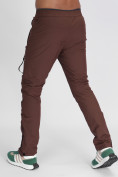 Купить Утепленные спортивные брюки мужские коричневого цвета 882116K, фото 10