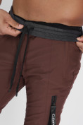 Купить Утепленные спортивные брюки мужские коричневого цвета 882116K, фото 12