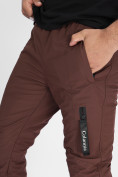 Купить Утепленные спортивные брюки мужские коричневого цвета 882116K, фото 13